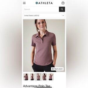 Athleta advantage Women's Polo  - Mauve size M